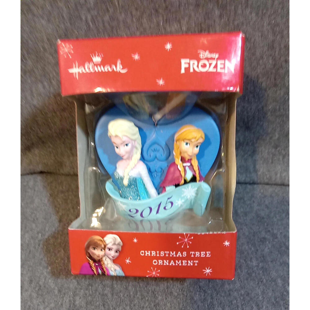 Hallmark Disney Frozen Tree Ornament Blue Multi 2015 Elsa And Anna B2
